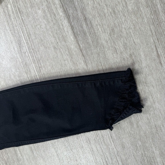 7 FOR ALL MANKIND High Waist Ankle Gwenevere Jeans Black 26 Distressed Stretch - Picture 4 of 12